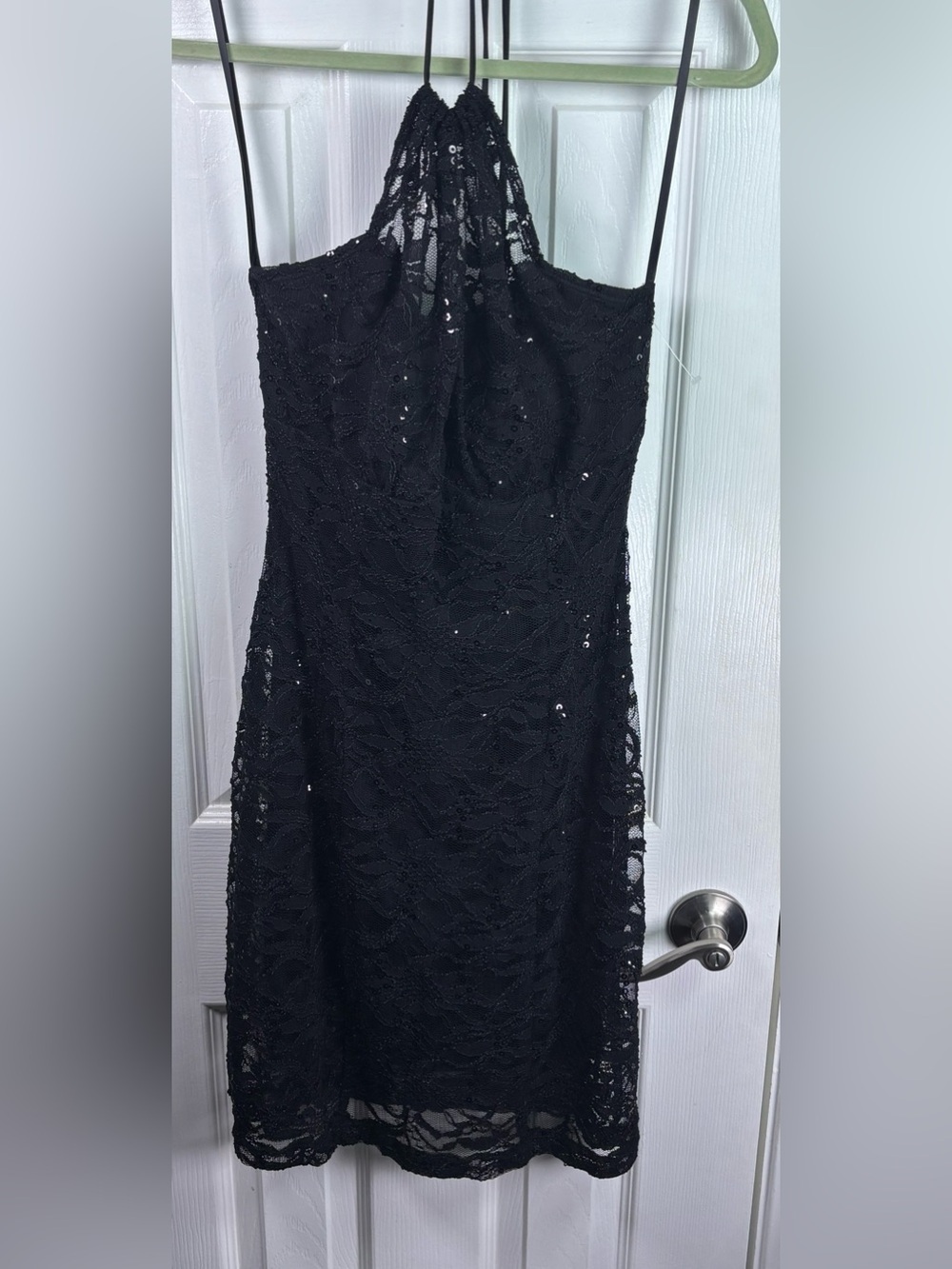 Fredericks of Hollywood Black Lace Halter Neck Dress XL - Picture 3 of 15